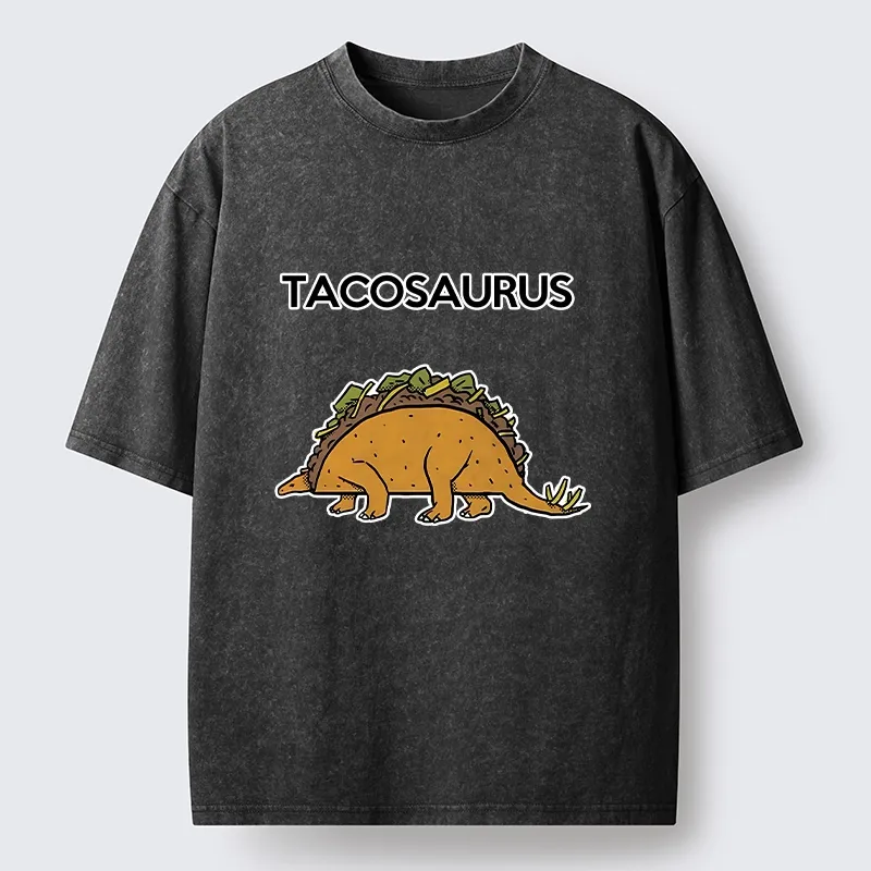 Tokyo-Tiger Funny Tacosaurus Washed T-Shirt