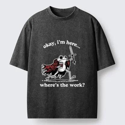 Tokyo-Tiger Warrior Frog On Duty Washed T-Shirt