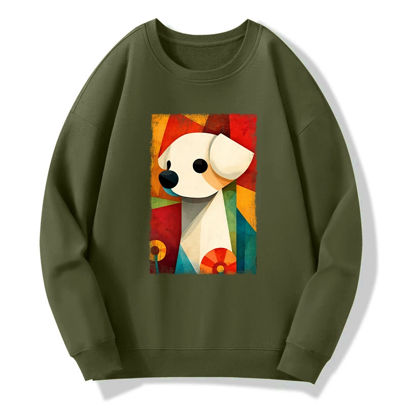 Tokyo-Tiger Retro Abstract Color Block Puppy Art Classic Sweatshirt