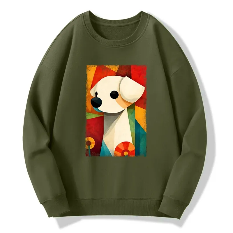 Tokyo-Tiger Retro Abstract Color Block Puppy Art Classic Sweatshirt
