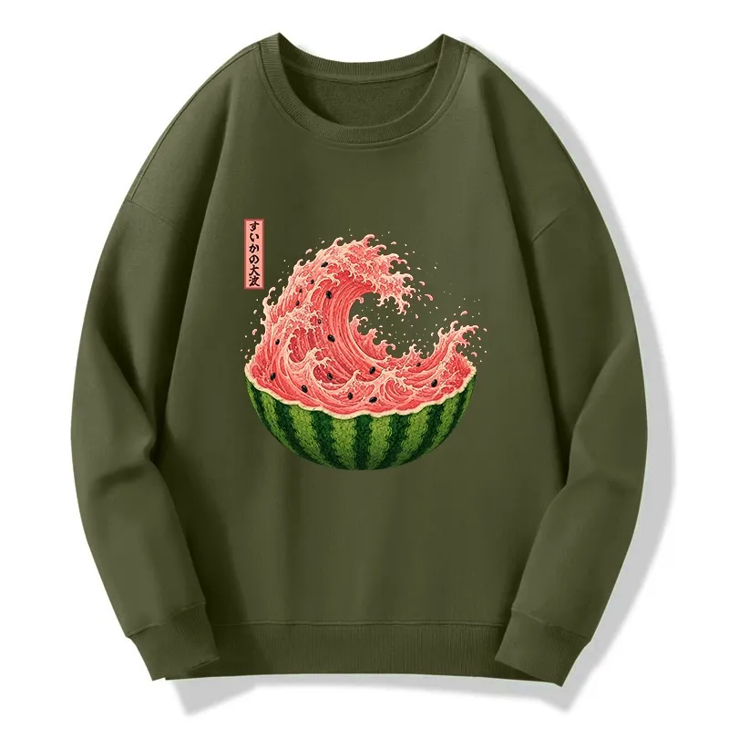 Tokyo-Tiger Watermelon Wave Summer Ukiyo Art Classic Sweatshirt