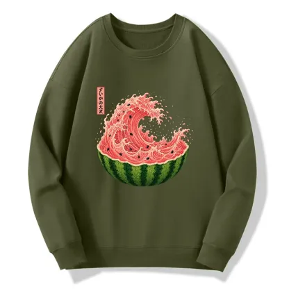 Tokyo-Tiger Watermelon Wave Summer Ukiyo Art Classic Sweatshirt
