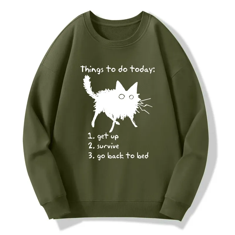 Tokyo-Tiger Lazy Cat Survive Day Funny Meme Classic Sweatshirt