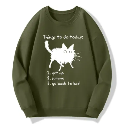 Tokyo-Tiger Lazy Cat Survive Day Funny Meme Classic Sweatshirt