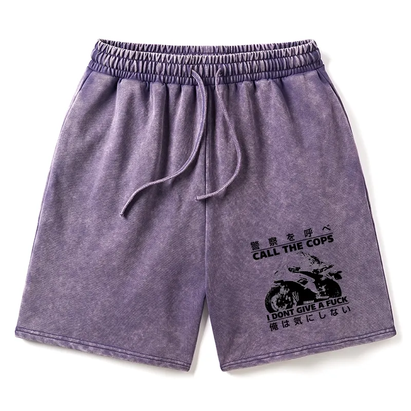 Tokyo-Tiger Funny Frog Riding A Motorcycle Washed Shorts