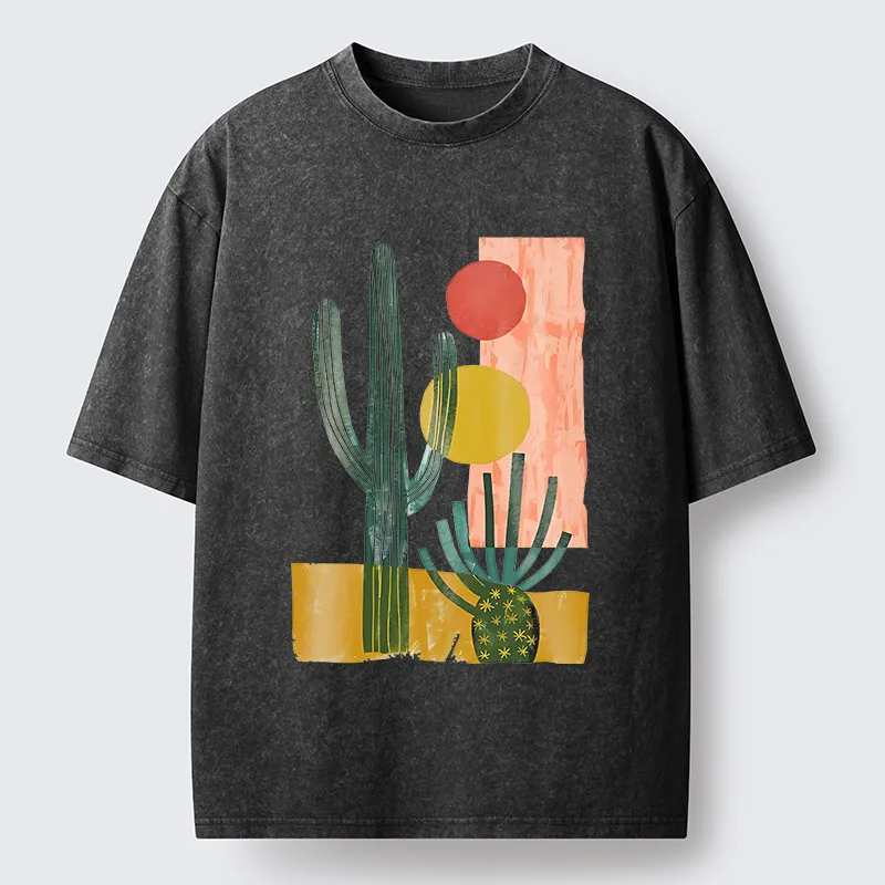 Tokyo‑Tiger Minimalist Desert Washed T-Shirt