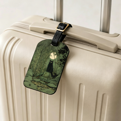 Tokyo-Tiger Cat Under The Moon Luggage Tag