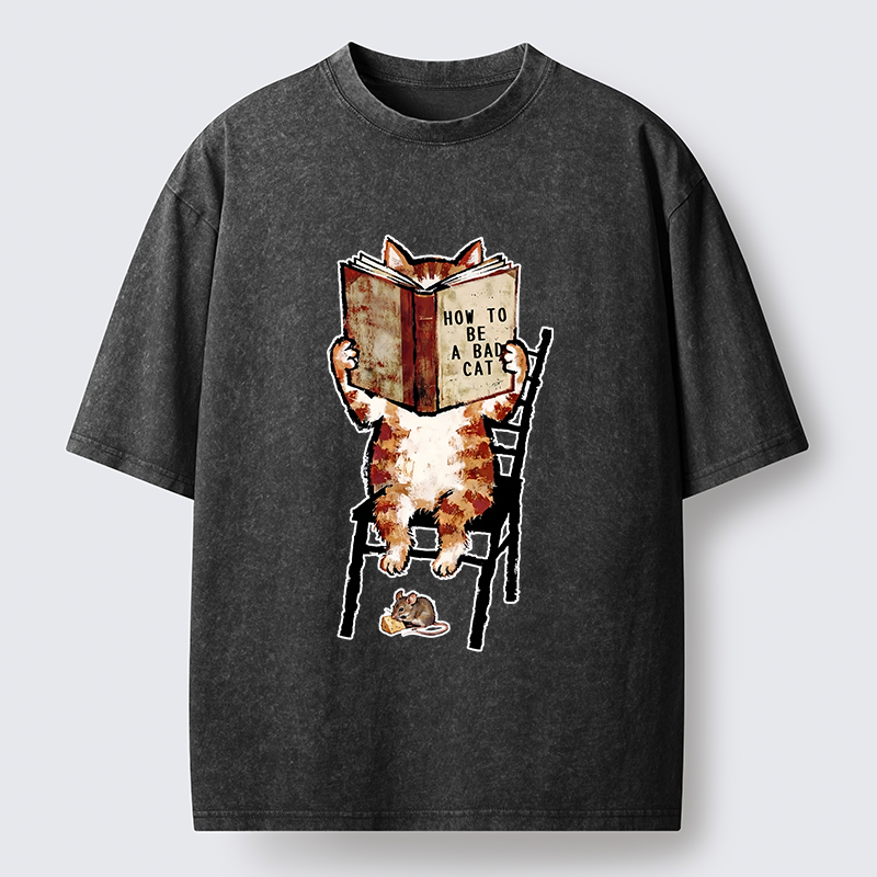Tokyo‑Tiger Be A Bad Cat Washed T-Shirt