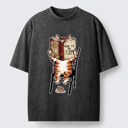 Tokyo‑Tiger Be A Bad Cat Washed T-Shirt