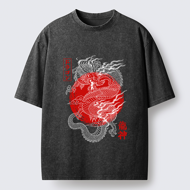 Tokyo‑Tiger Dragon God Washed T-Shirt