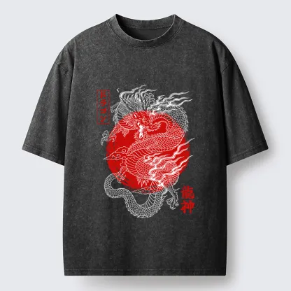 Tokyo‑Tiger Dragon God Washed T-Shirt