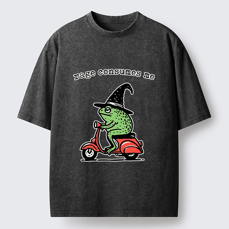 Tokyo-Tiger Angry Wizard Frog Meme Washed T-Shirt