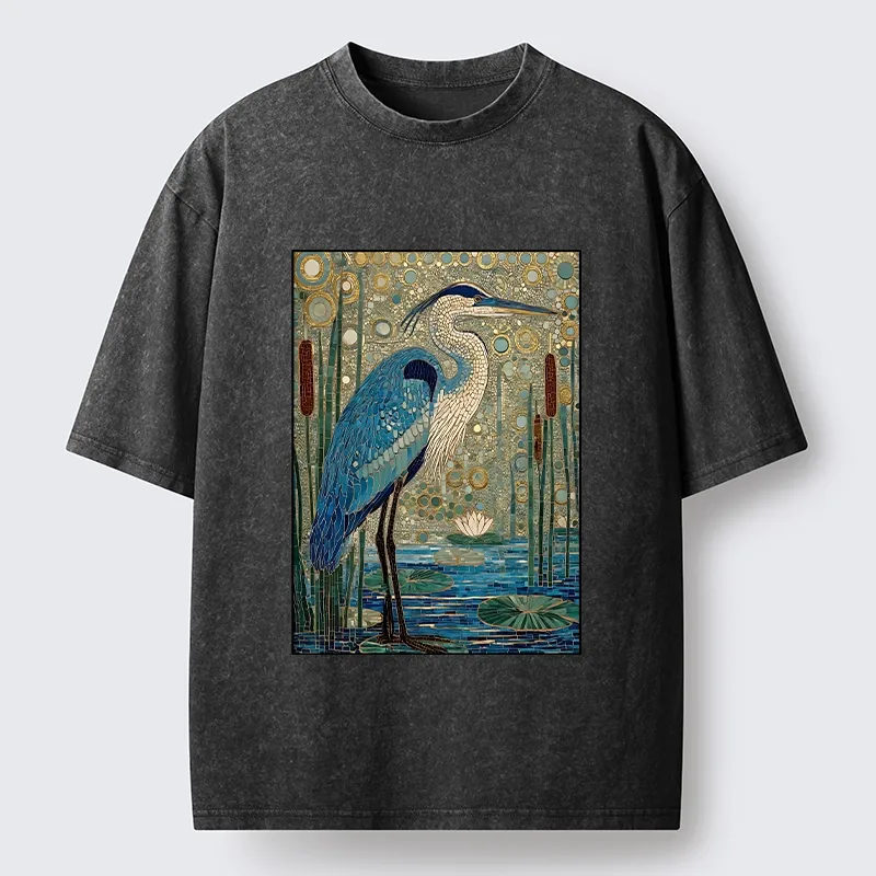 Tokyo‑Tiger Golden Pond Bird Washed T‑Shirt