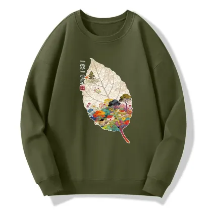 Tokyo-Tiger One Leaf Holds A Tiny Colorful World Classic Sweatshirt