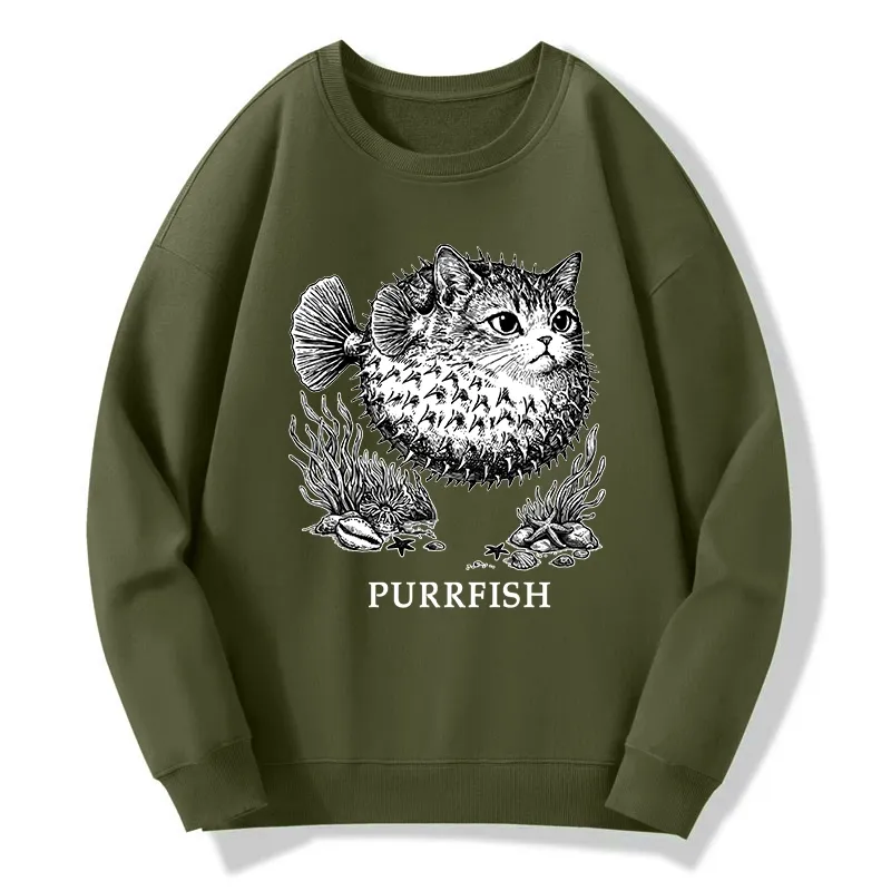 Tokyo-Tiger Spiky Puffer With Cute Cat Head Classic Sweatshirt