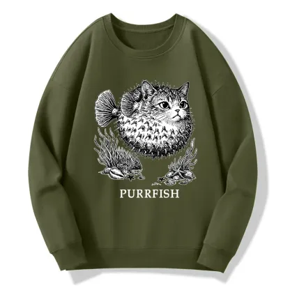 Tokyo-Tiger Spiky Puffer With Cute Cat Head Classic Sweatshirt