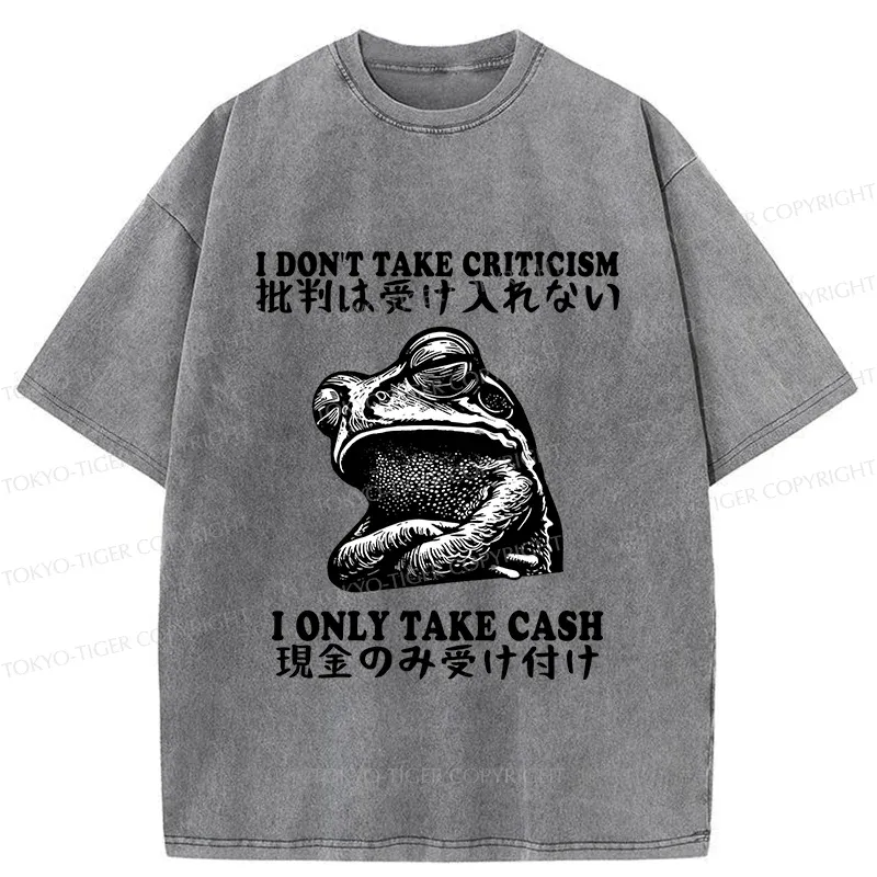 Tokyo-Tiger Frog Only Take Cash Washed T-Shirt