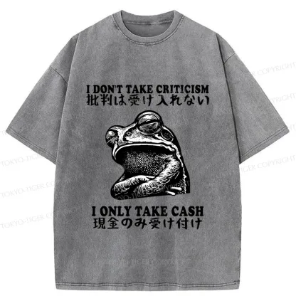 Tokyo-Tiger Frog Only Take Cash Washed T-Shirt