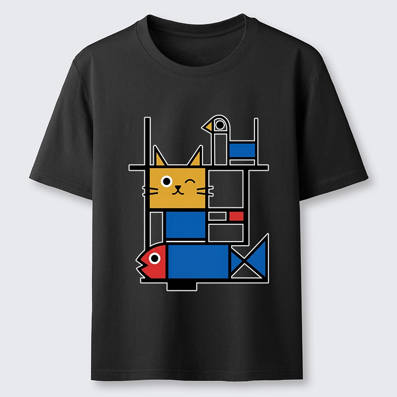 Tokyo-Tiger Retro Geometric Kitty Classic T-Shirt