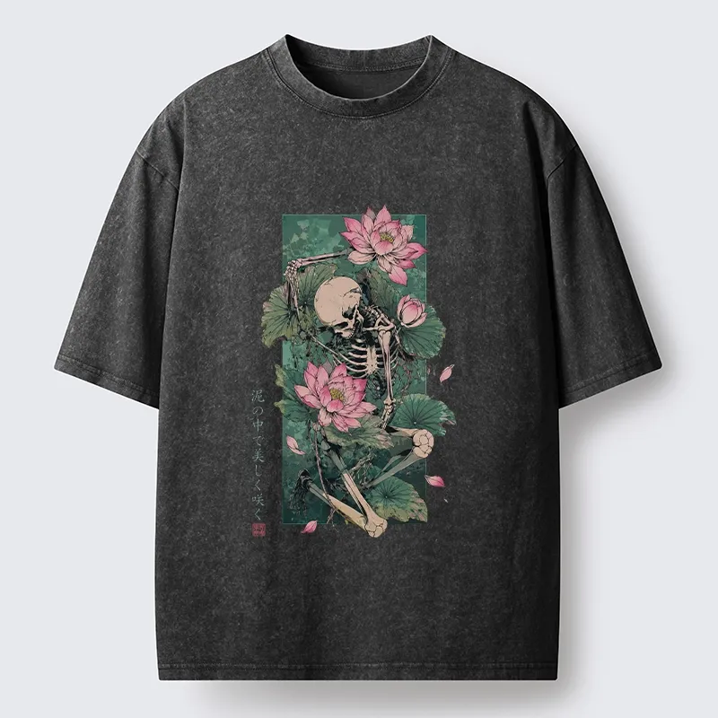 Tokyo-Tiger Death And Lotus Washed T-Shirt