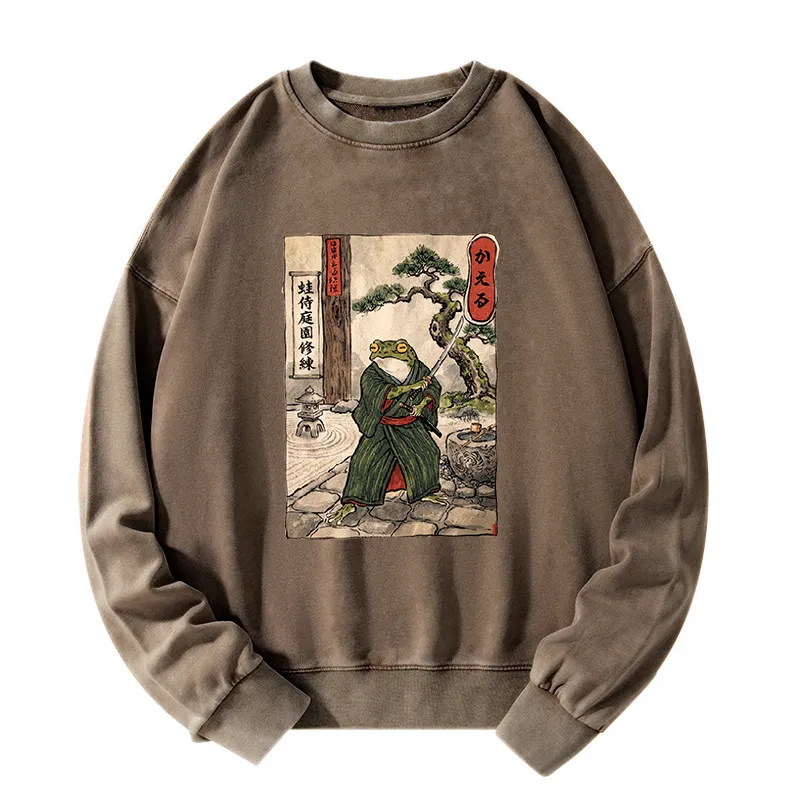 Tokyo-Tiger Samurai Frog Training Washed Sweatshirt