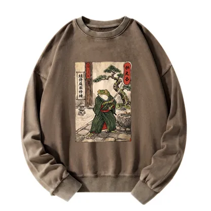 Tokyo-Tiger Samurai Frog Training Washed Sweatshirt