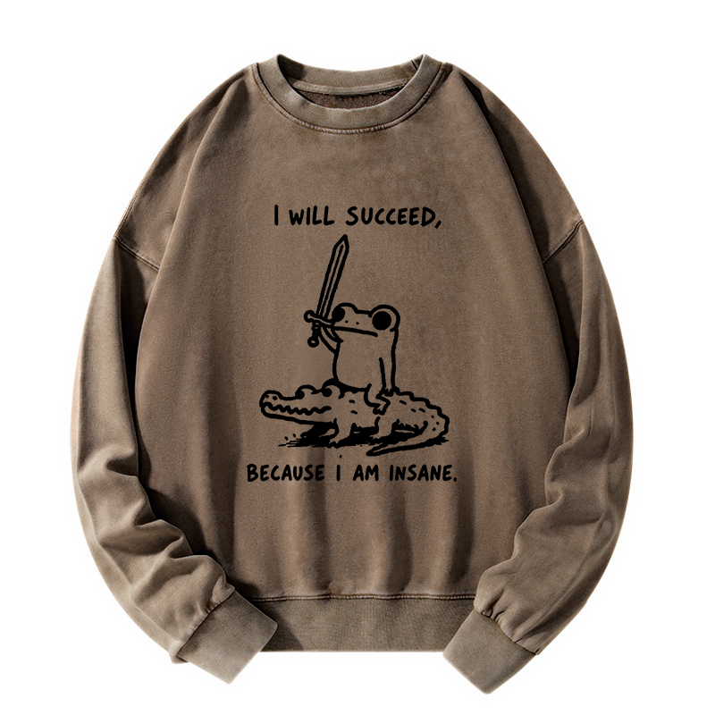 Tokyo-Tiger Warrior Frog Funny Meme Washed Sweatshirt