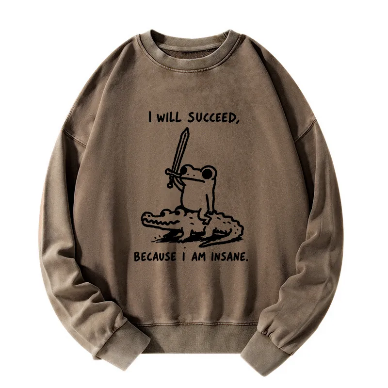 Tokyo-Tiger Warrior Frog Funny Meme Washed Sweatshirt