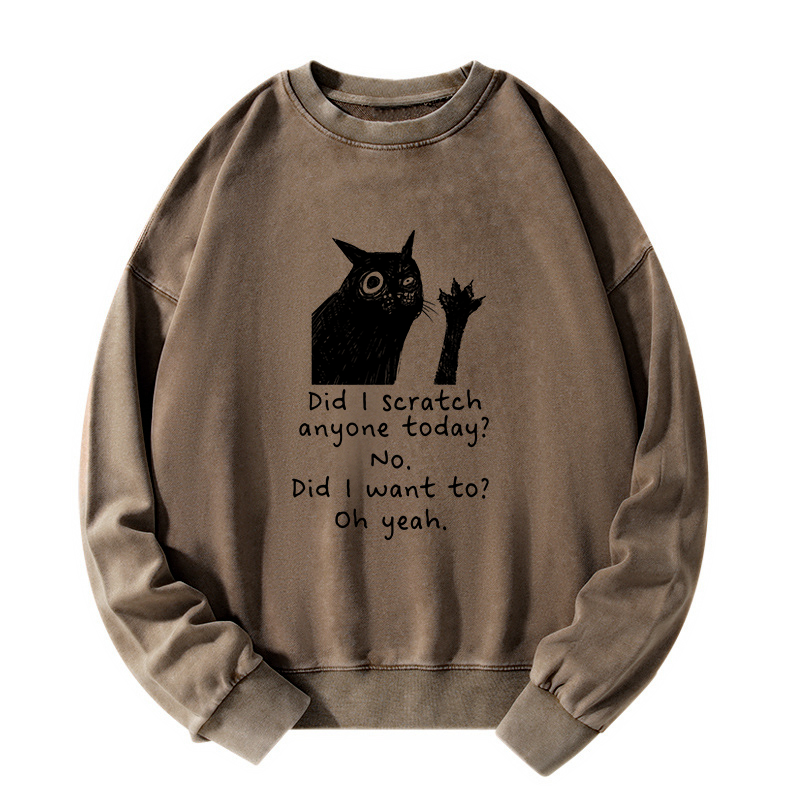 Tokyo-Tiger Black Cat Scratches People Washed Sweatshirt