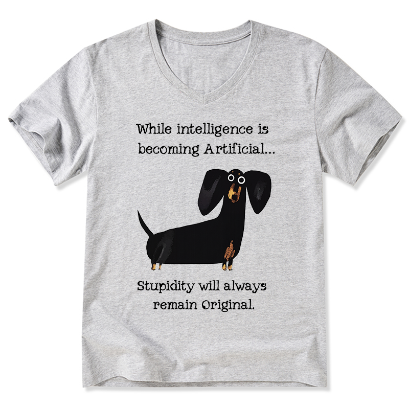 Tokyo-Tiger Dachshund Real Humor Funny Meme V-Neck Classic T-Shirt