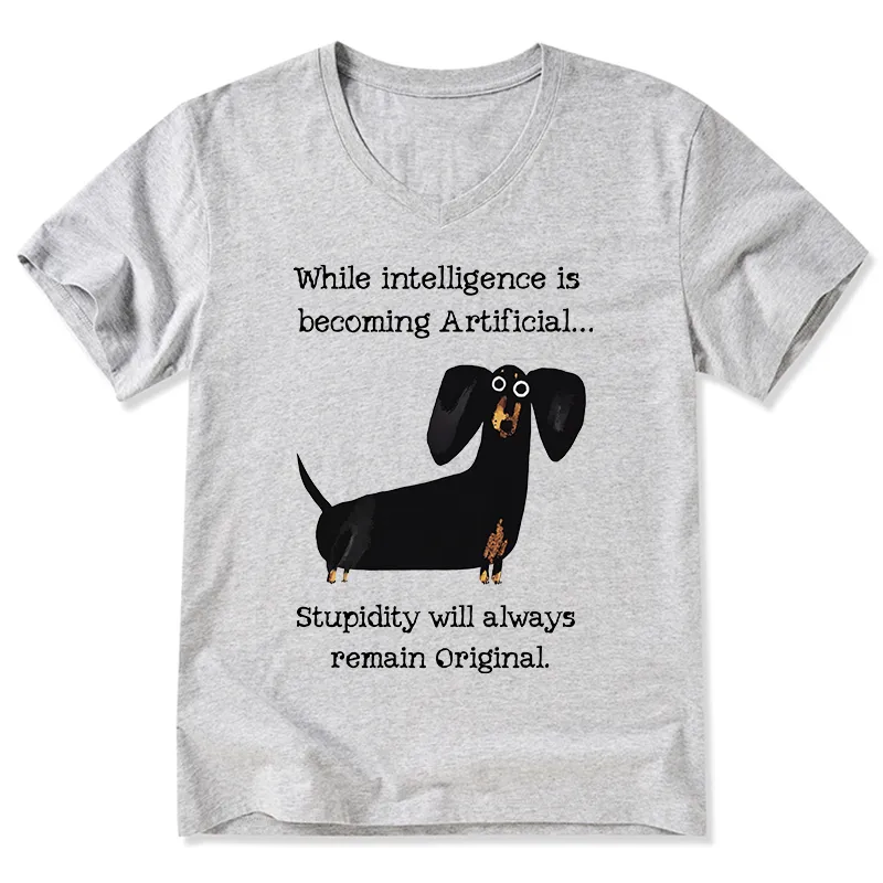 Tokyo-Tiger Dachshund Real Humor Funny Meme V-Neck Classic T-Shirt