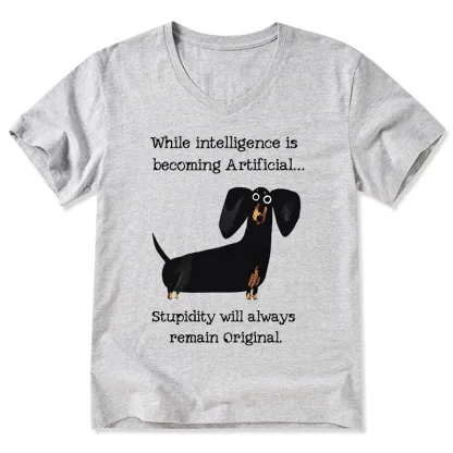 Tokyo-Tiger Dachshund Real Humor Funny Meme V-Neck Classic T-Shirt