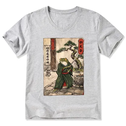 Tokyo-Tiger Samurai Frog Training V-Neck Classic T-Shirt