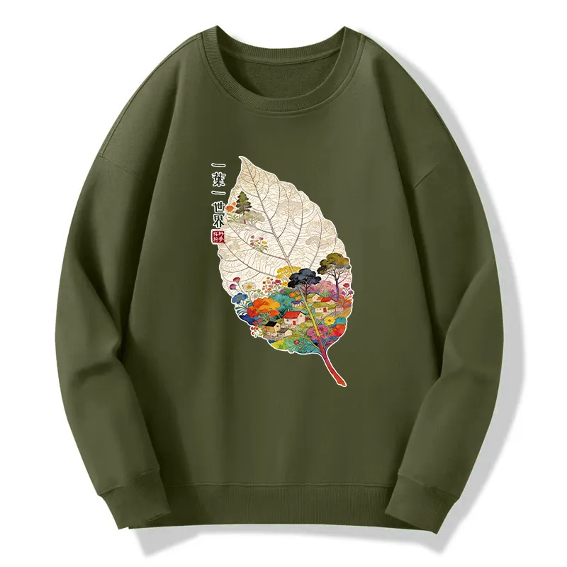 Tokyo-Tiger One Leaf Holds A Tiny Colorful World Classic Sweatshirt