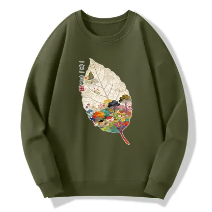 Tokyo-Tiger One Leaf Holds A Tiny Colorful World Classic Sweatshirt