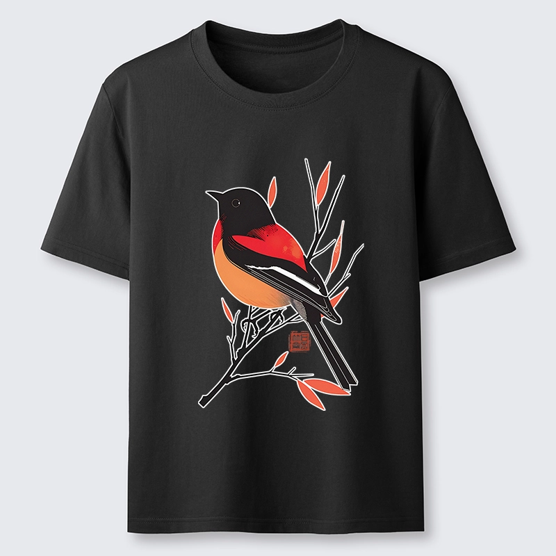 Tokyo-Tiger Oriental Bird Graphic Classic T-Shirt