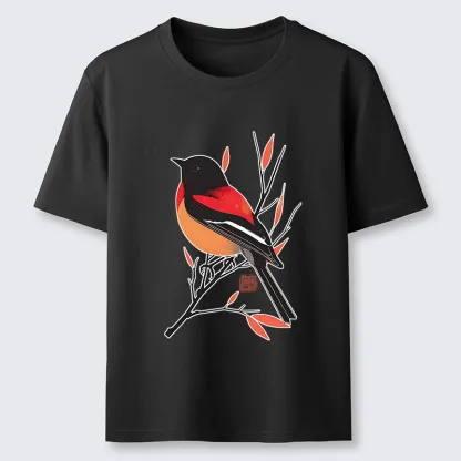 Tokyo-Tiger Oriental Bird Graphic Classic T-Shirt