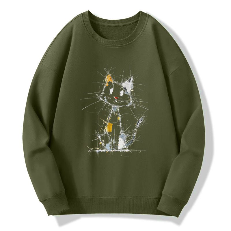 Tokyo-Tiger Minimal Splash Ink Cute Cat Classic Sweatshirt