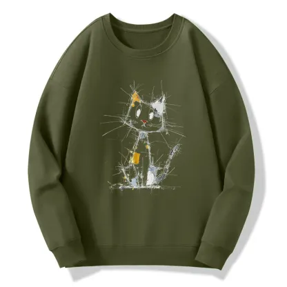 Tokyo-Tiger Minimal Splash Ink Cute Cat Classic Sweatshirt