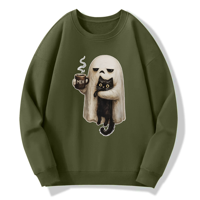 Tokyo-Tiger Ghost Cat Coffee Mood Classic Sweatshirt