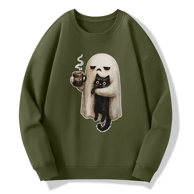 Tokyo-Tiger Ghost Cat Coffee Mood Classic Sweatshirt