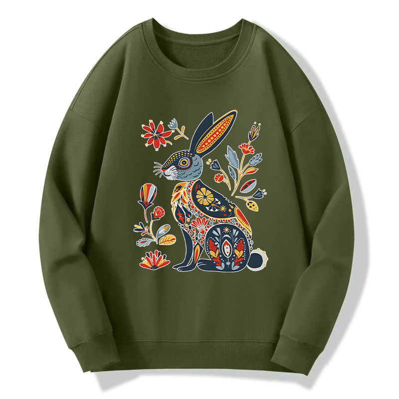Tokyo-Tiger Folk Hare Bloom Classic Sweatshirt