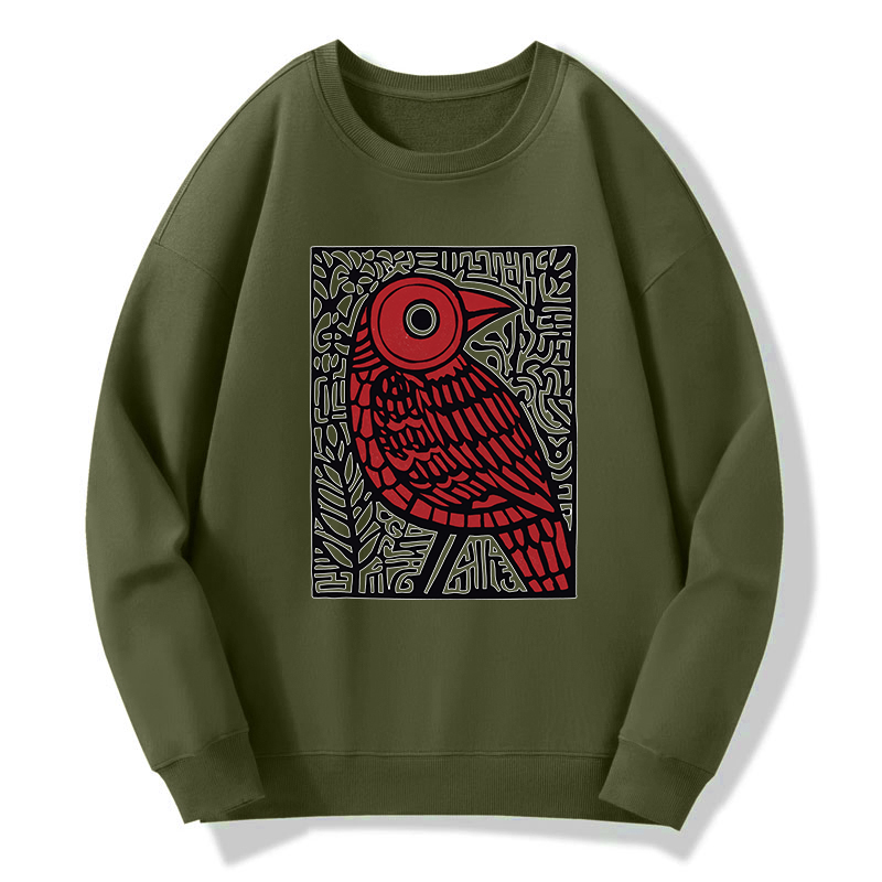 Tokyo-Tiger Retro Woodblock Bird Classic Sweatshirt
