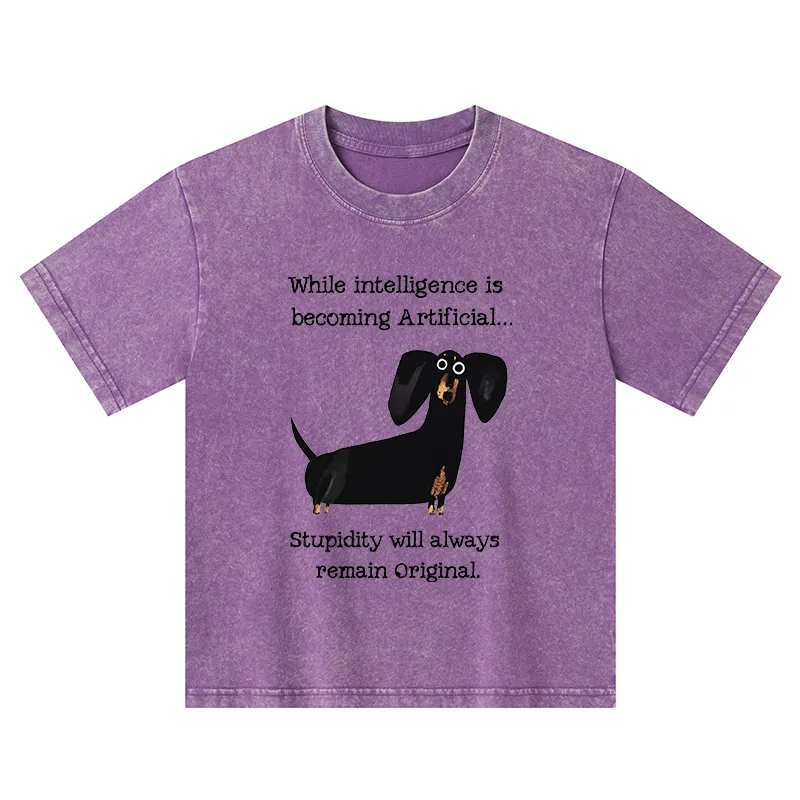 Tokyo-Tiger Dachshund Real Humor Funny Meme Kids Washed T-Shirt