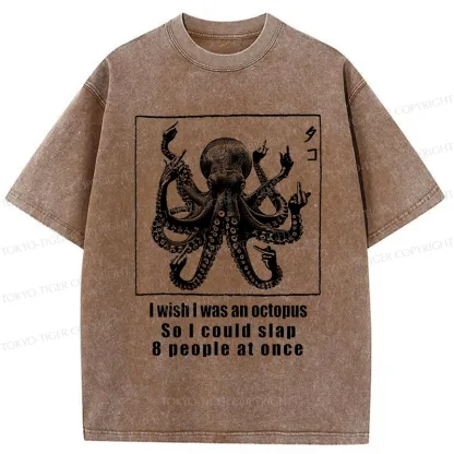 Tokyo-Tiger I Wish I Was An Octopus Washed T-Shirt