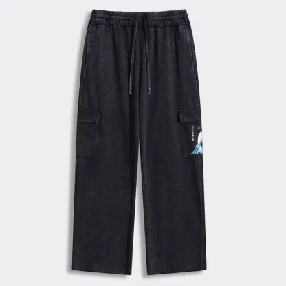 Tokyo-Tiger Keep Calm Penguin Washed Utility Sweatpants