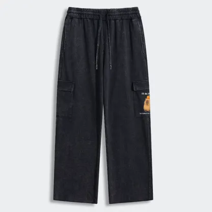 Tokyo-Tiger Slow Task Capybara Meme Washed Utility Sweatpants