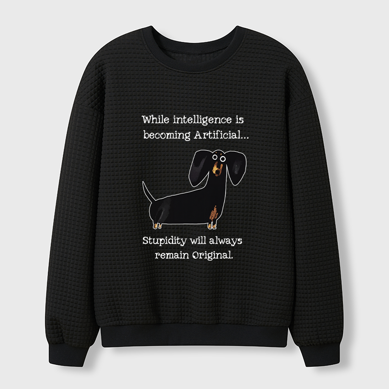 Tokyo-Tiger Dachshund Real Humor Funny Meme Waffle Sweatshirt