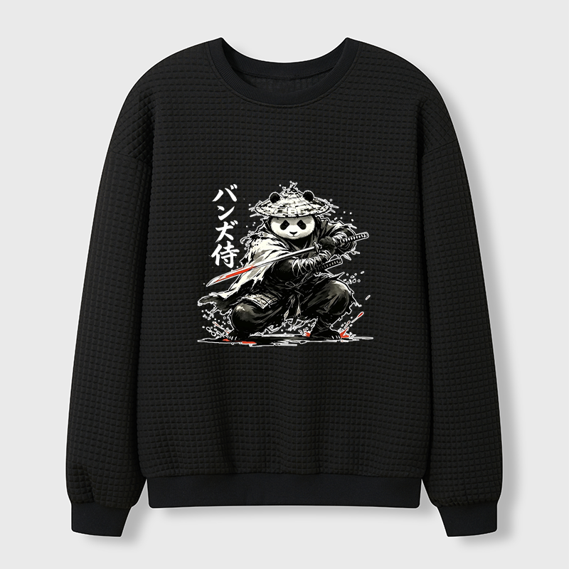 Tokyo-Tiger Panda Samurai Warrior Waffle Sweatshirt
