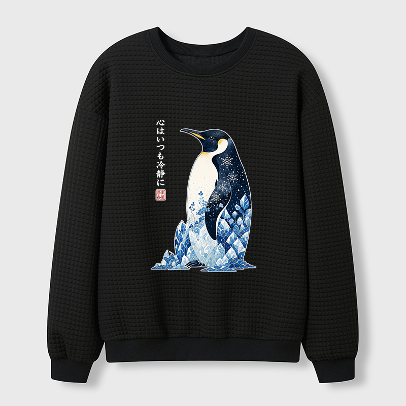 Tokyo-Tiger Keep Calm Penguin Waffle Sweatshirt